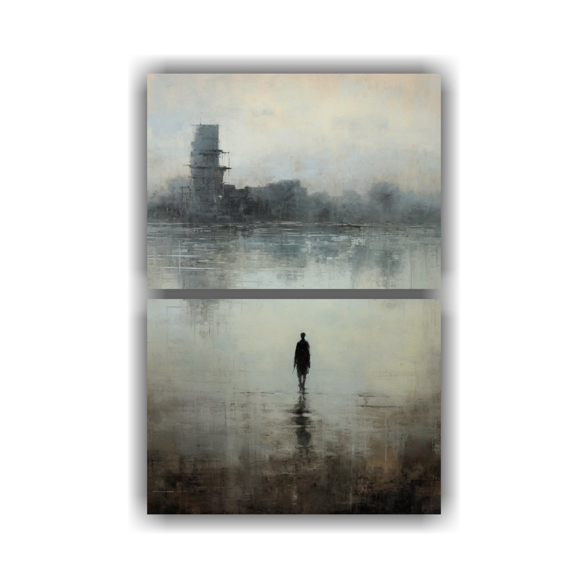 pintura-conceptual-ba-o-hombre-caminando-en-el-lago-estilo