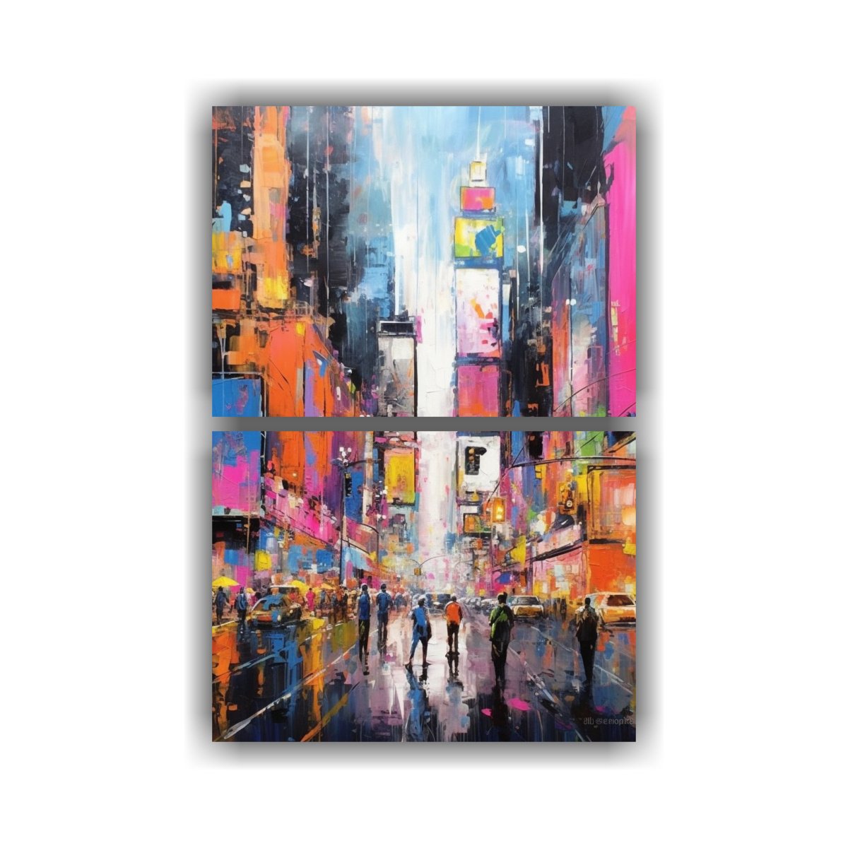 pintura-conceptual-est-tica-rosa-naranja-amarillo-azul-blanco-negro-de-una-ciudad-