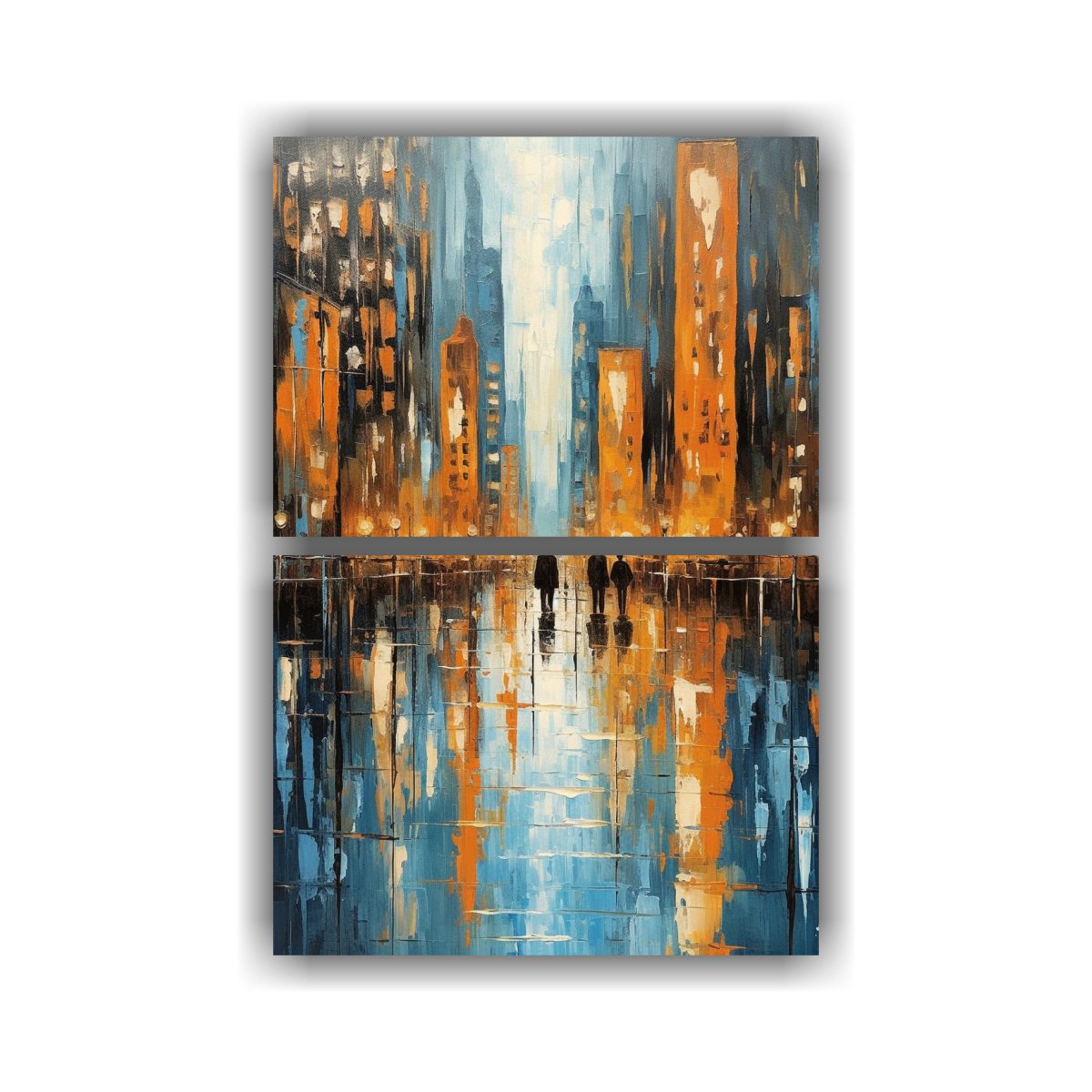 pintura-de-arte-de-pared-inspiraci-n-tonos-ciudad-en-azul-y-naranja-por-mike-st