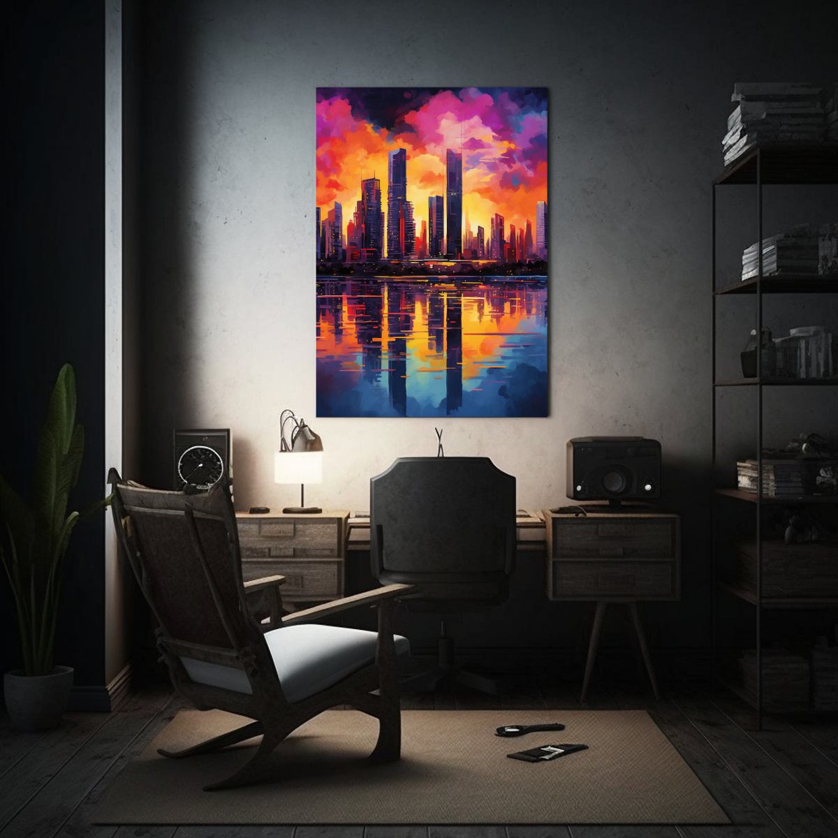 pintura-de-arte-de-pared-naturaleza-viva-en-gold-coast-con-skyline-futurista-colorido-y-ne-n-1