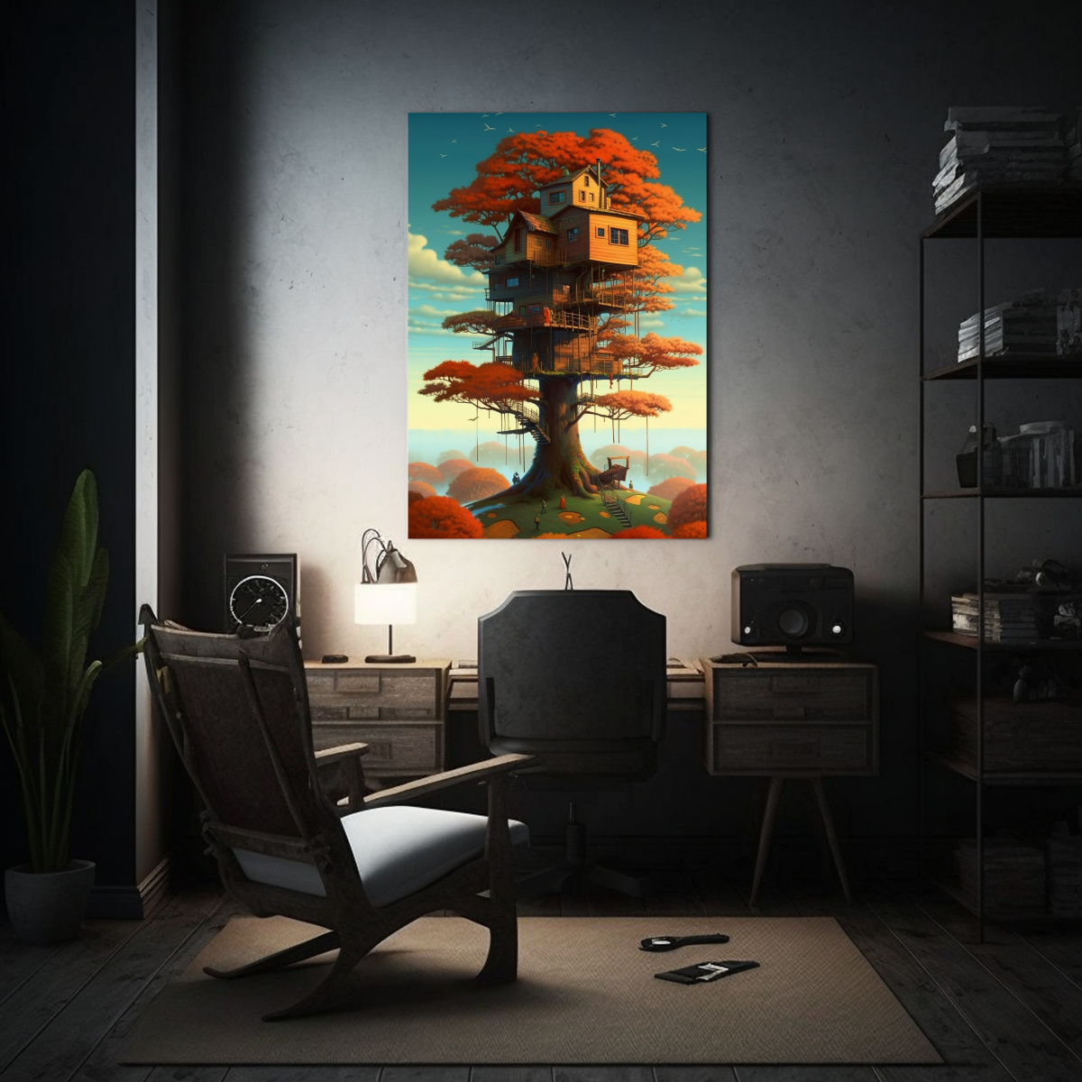 pintura-de-pared-inspiradora-armon-a-tree-house-por-gediminas-pranckevicius-chris-moore-fondo-1
