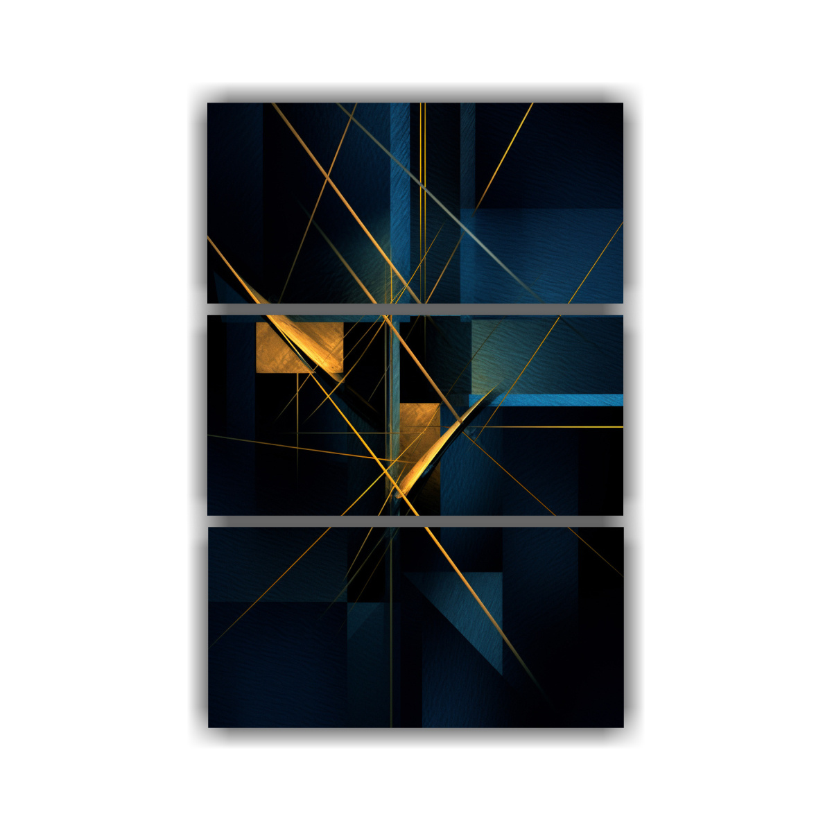 pintura-decorativa-conceptual-duradera-estilo-cuadrado-azul-con-l-neas-doradas