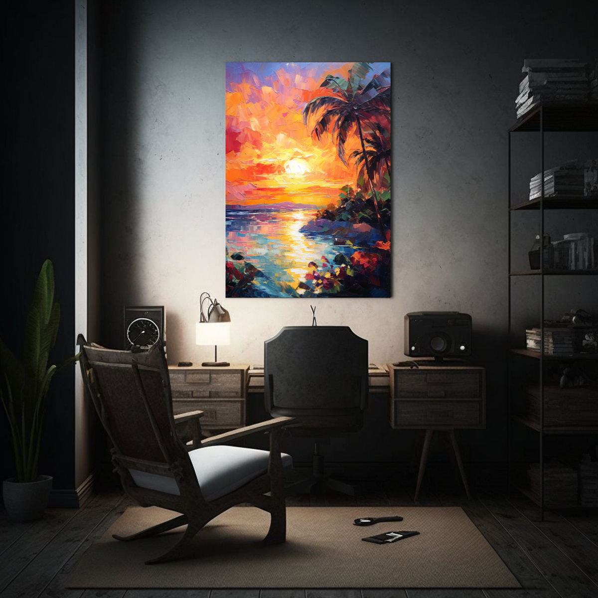 pintura-decorativa-de-arte-impresionista-vibrante-de-verano-al-atardecer-en-tela-sublimada-1