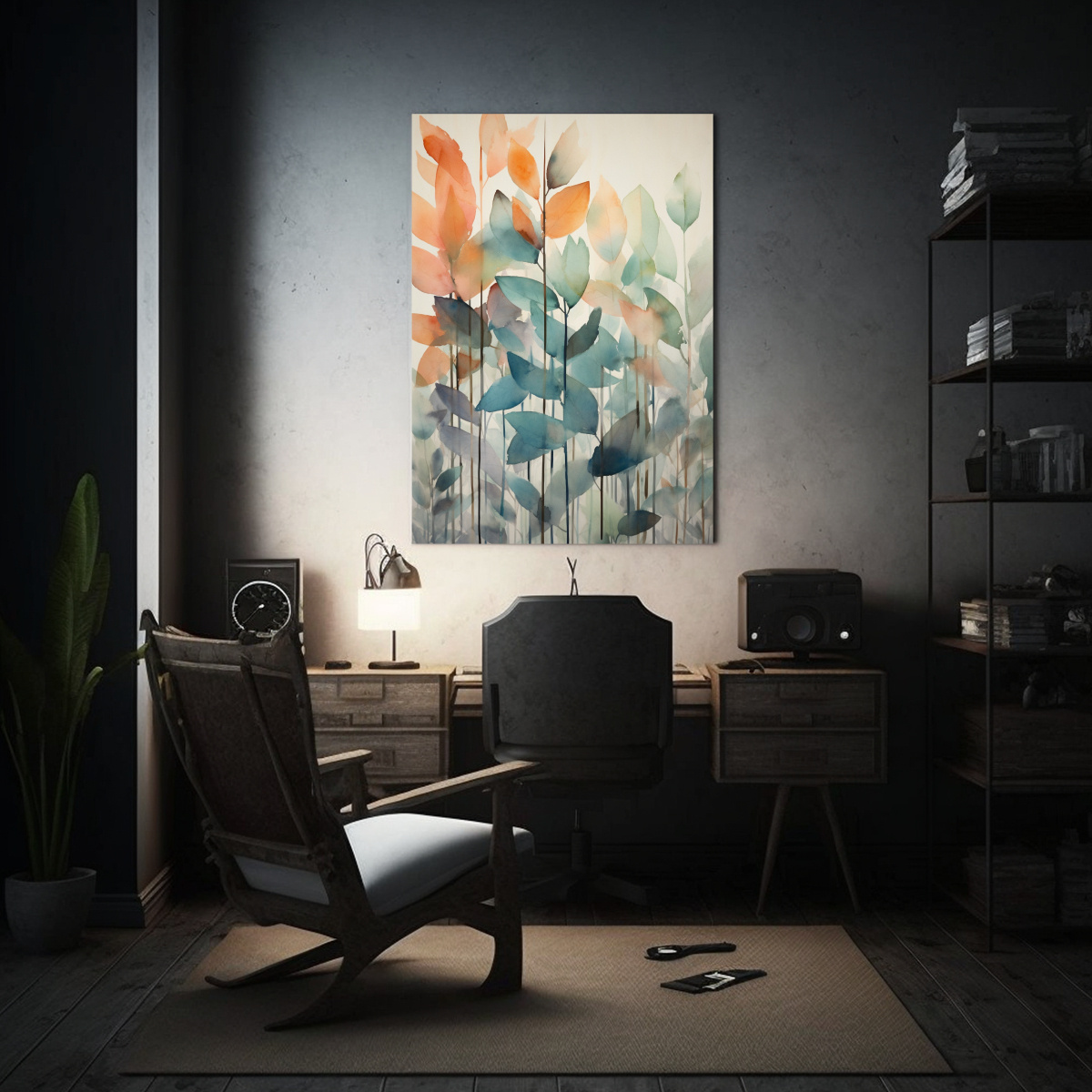 pintura-decorativa-de-hojas-de-bosque-en-acuarela-con-fondo-claro-1