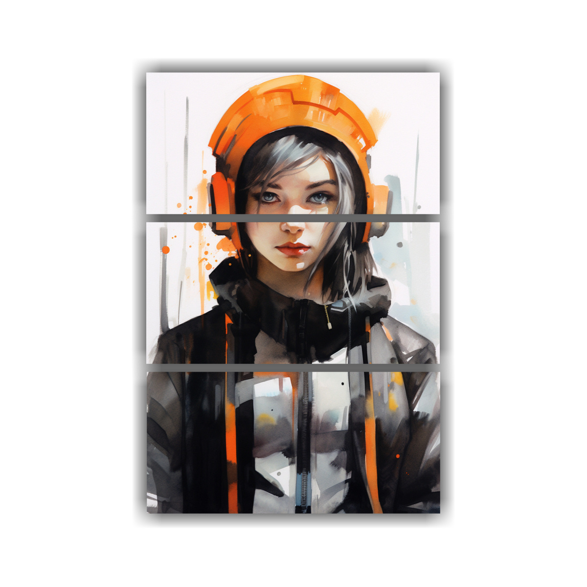 pintura-decorativa-del-cl-sico-tres-artes-forma-clasico-con-vibrante-acuarela-de-chica-cyberpunk-negra