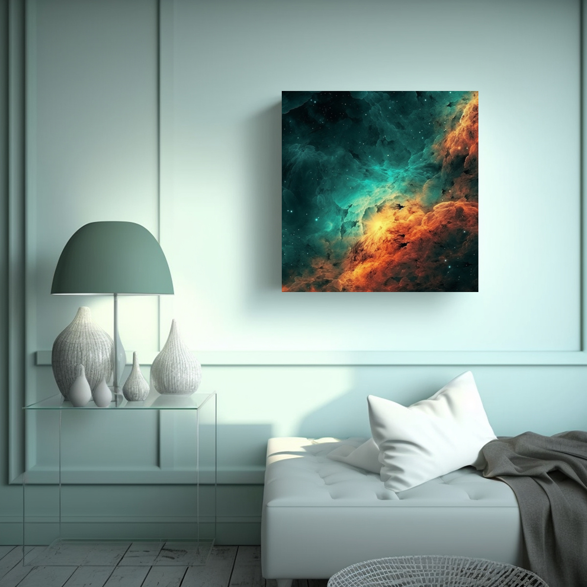 pintura-decorativa-en-bastidor-abstracci-n-hogar-deco-tonos-de-espacio-nebuloso-en-cel-shading-2d-azul-verdoso-y-naranja-1