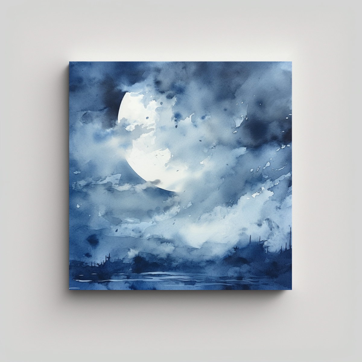 pintura-decorativa-en-bastidor-armon-a-crom-tica-del-cielo-nublado-con-luna-en-tonos-azul-desvanecido