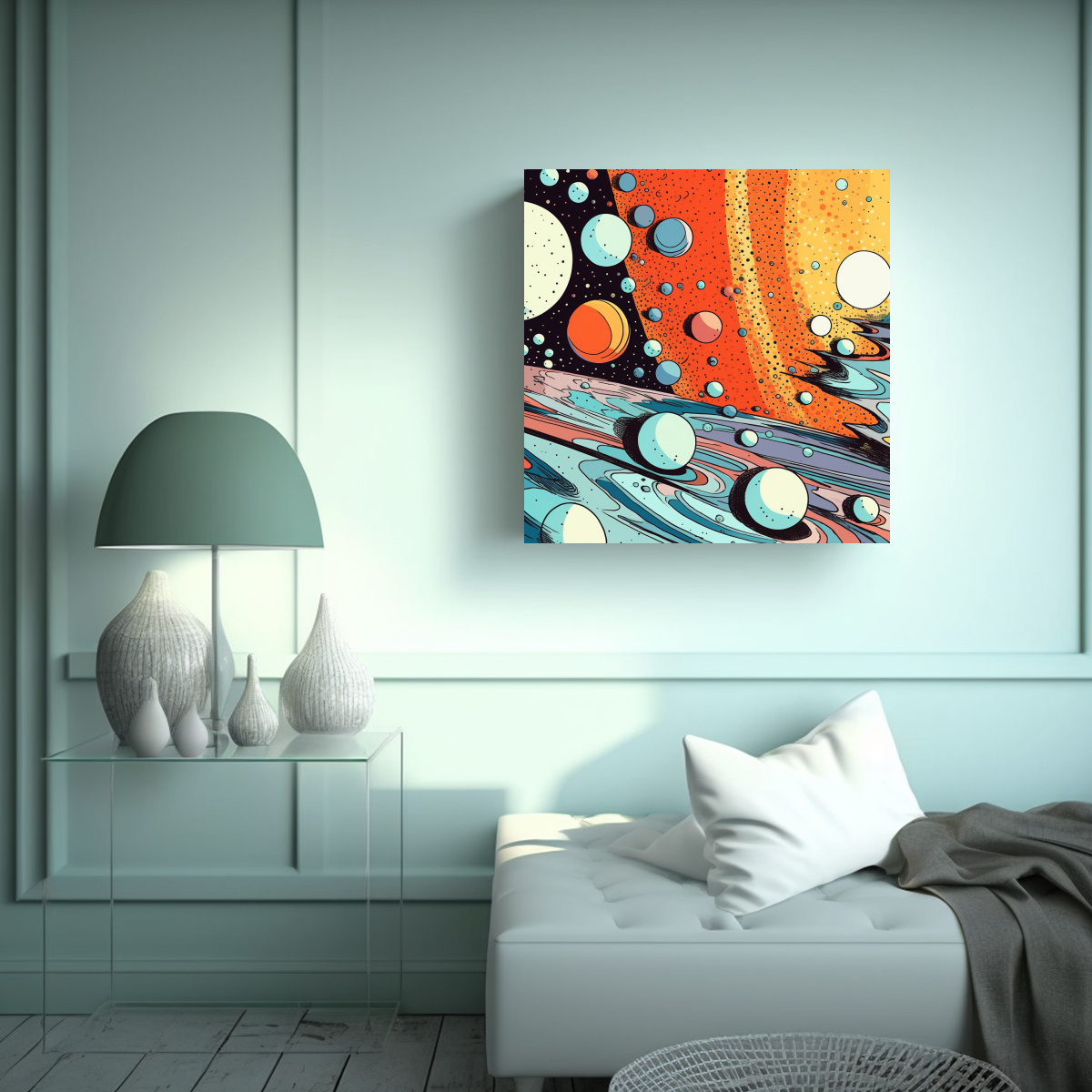 pintura-decorativa-estilo-jack-kirby-en-lienzo-con-dise-o-de-perspectiva-y-puntos-pastel-1