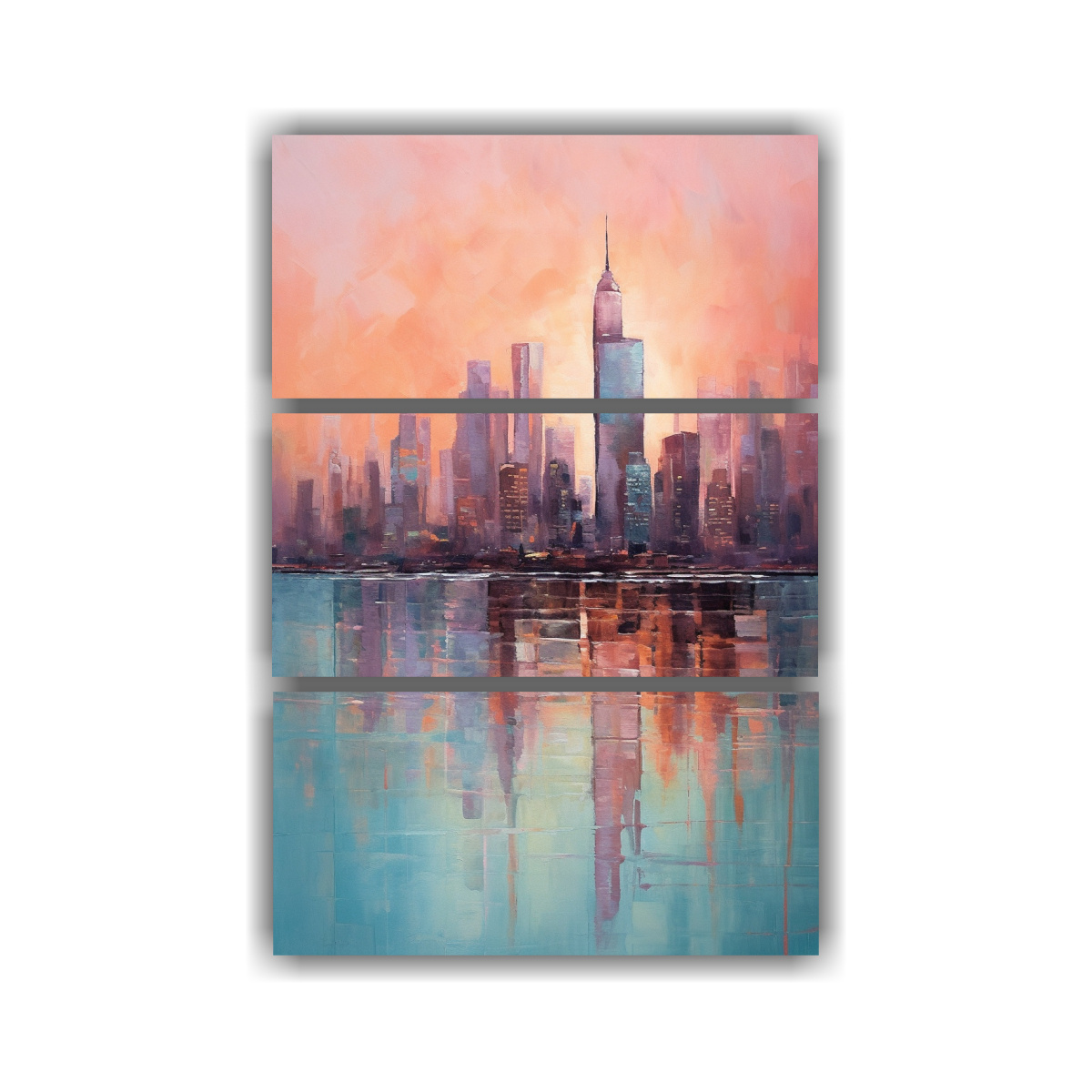 pintura-decorativa-nica-del-atardecer-de-una-ciudad