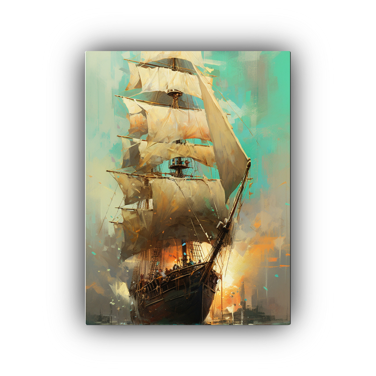 pintura-decorativa-para-comedor-barco-a-vela-en-el-mar-textura-de-abstracci-n-grunge