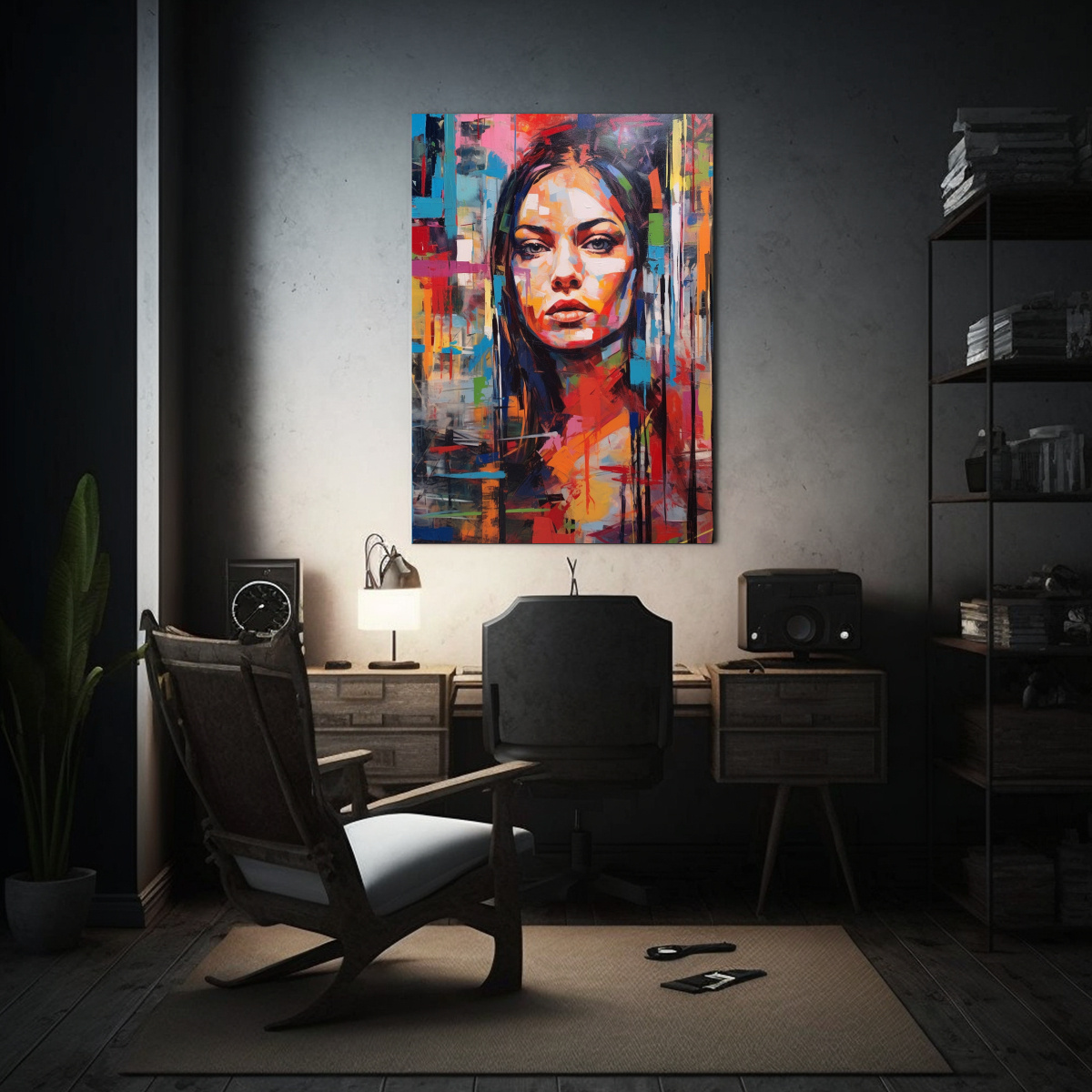 pintura-din-mica-de-expresionismo-urbano-de-una-mujer-en-retrato-de-nyc-1