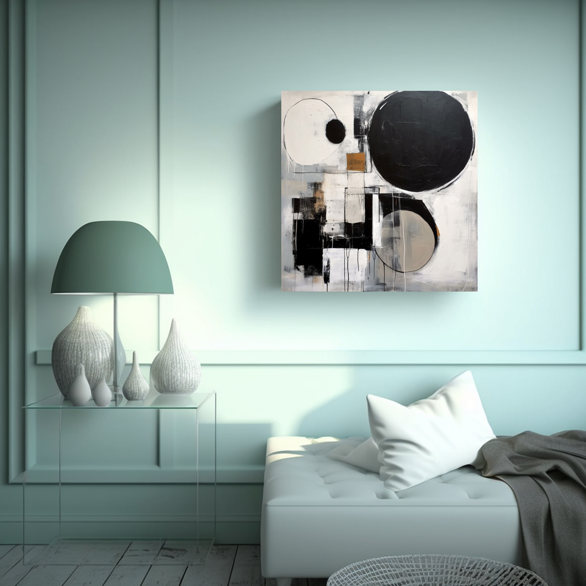 pintura-en-bastidor-estrellados-motherwell-blanco-y-negro-1