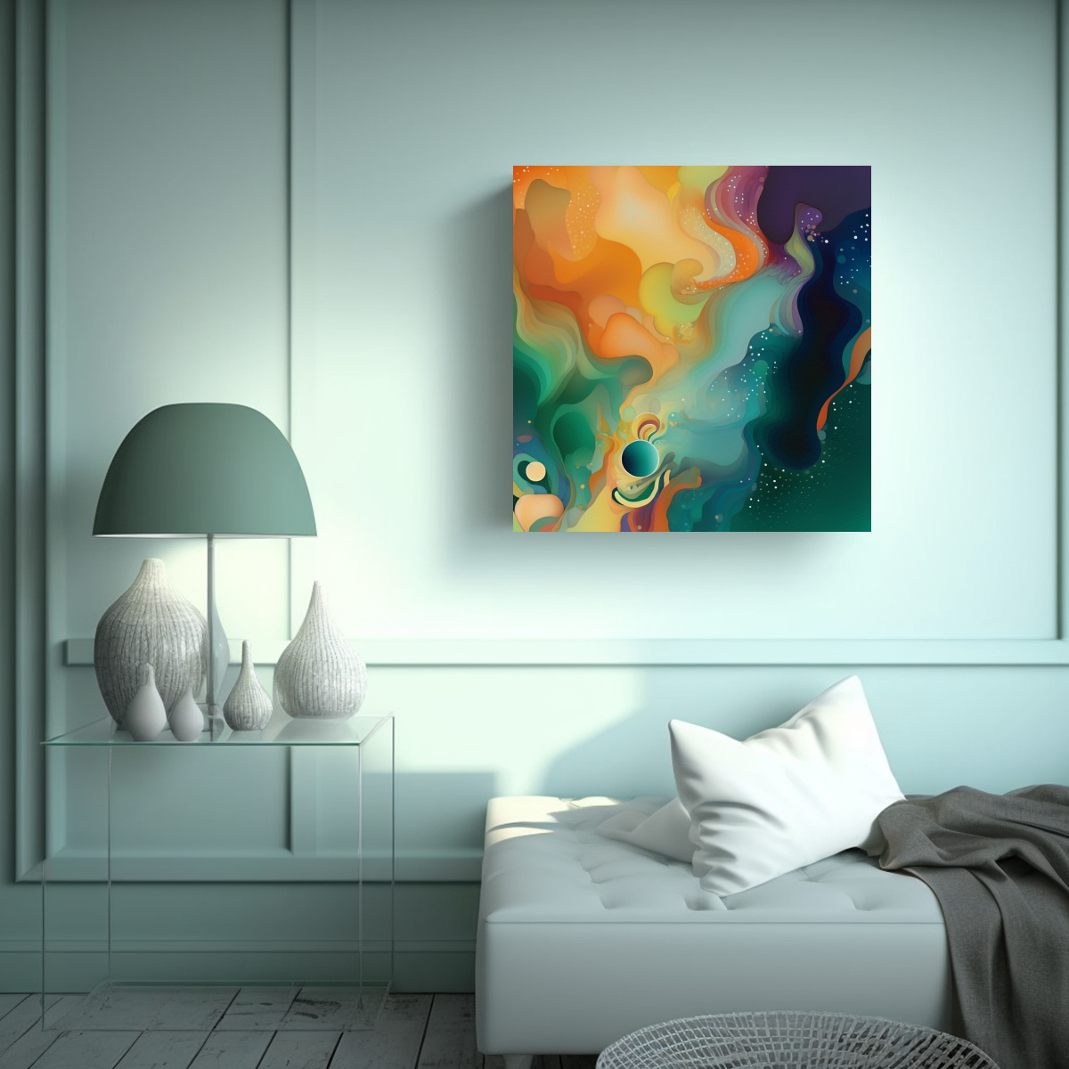 pintura-en-bastidor-inspirado-en-una-imagen-de-fondo-con-naranja-y-verde-como-protagonistas-1