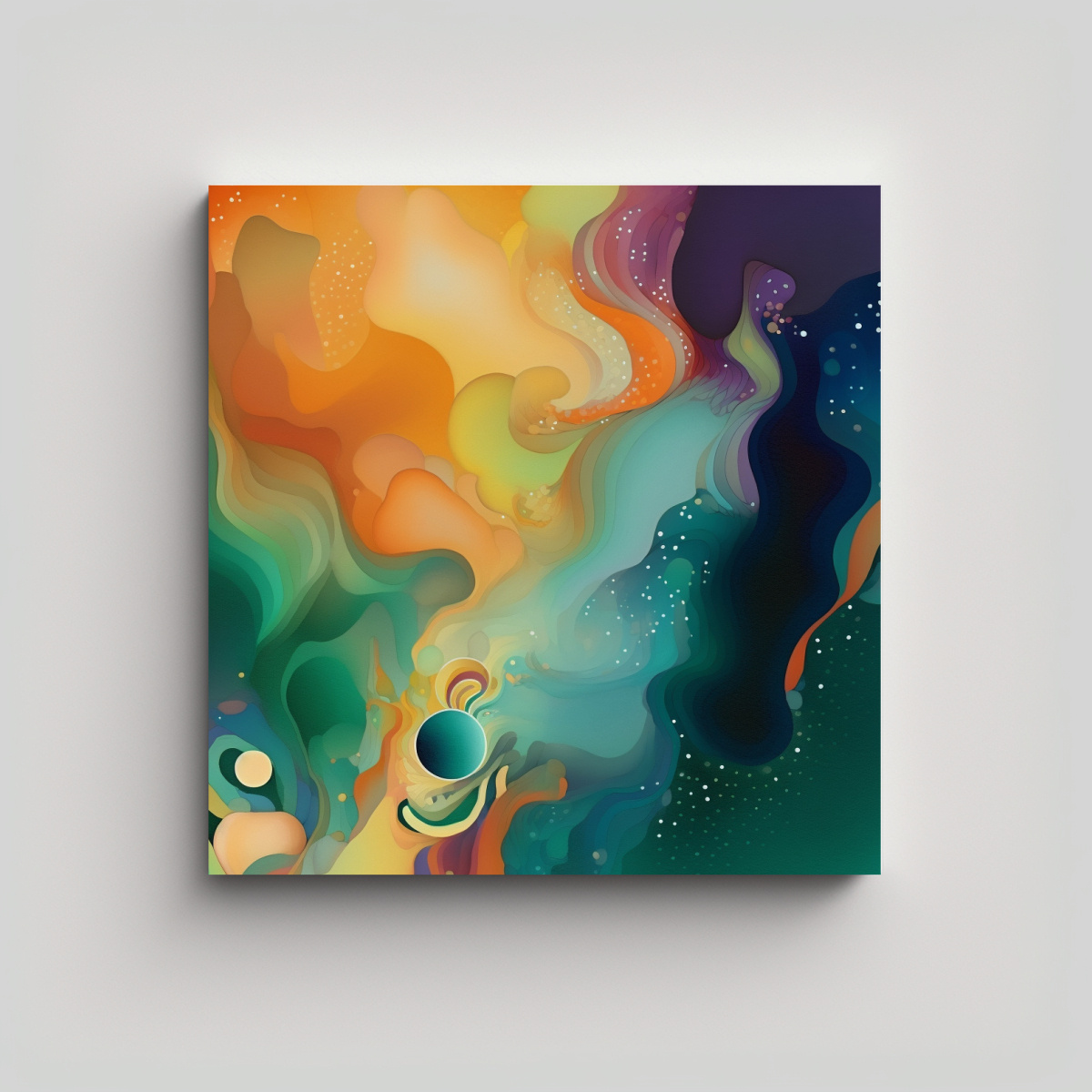 pintura-en-bastidor-inspirado-en-una-imagen-de-fondo-con-naranja-y-verde-como-protagonistas