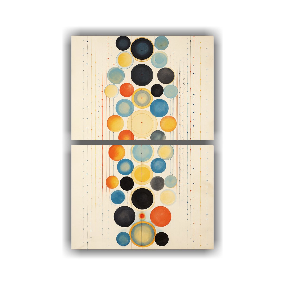 pintura-en-tela-con-azul-amarillo-rojo-negro-y-blanco