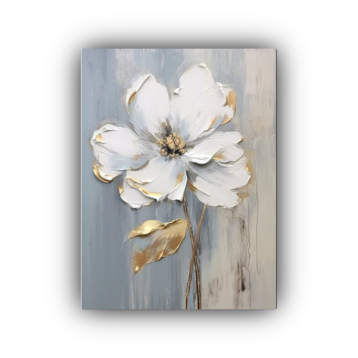 pintura-en-tela-sublimada-estilo-callejero-con-una-flor-blanca-y-dorada-en-tonos-grises