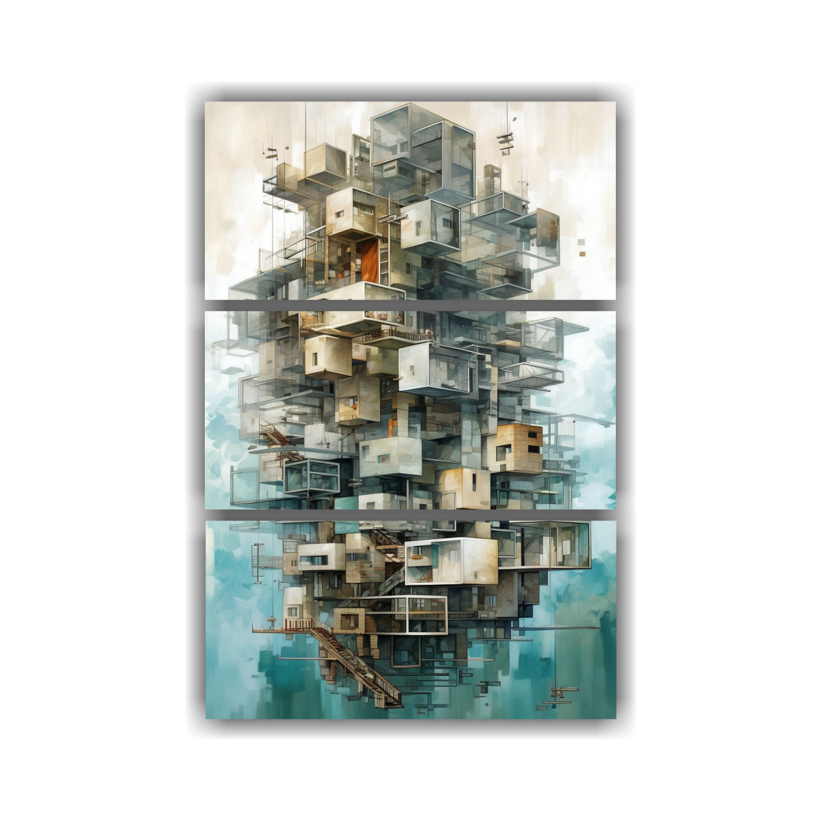 pintura-innovadora-de-edificio-con-cajas-en-lienzo