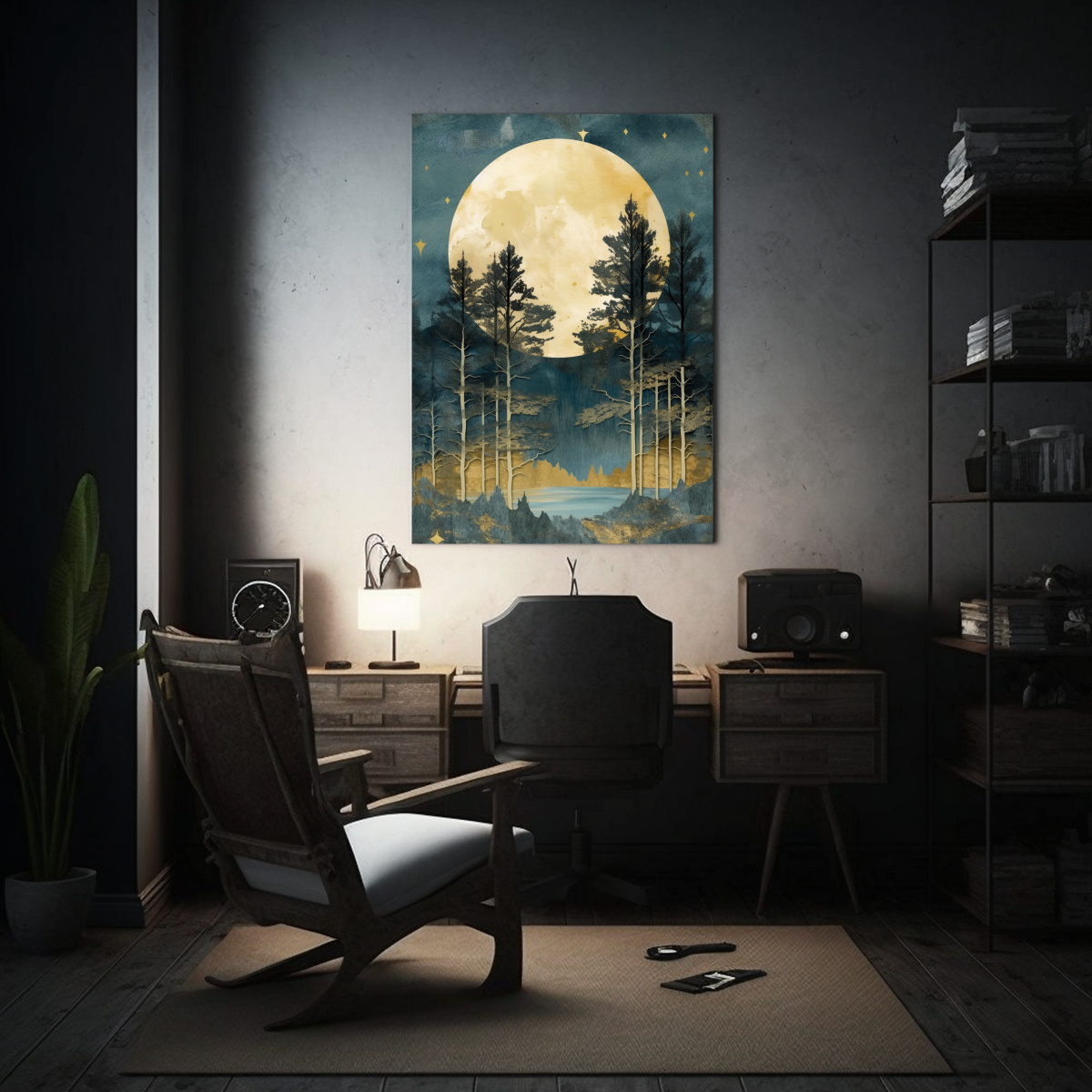 pintura-juvenil-cuadro-c-lido-de-rboles-y-luna-en-el-cielo-nocturno-1