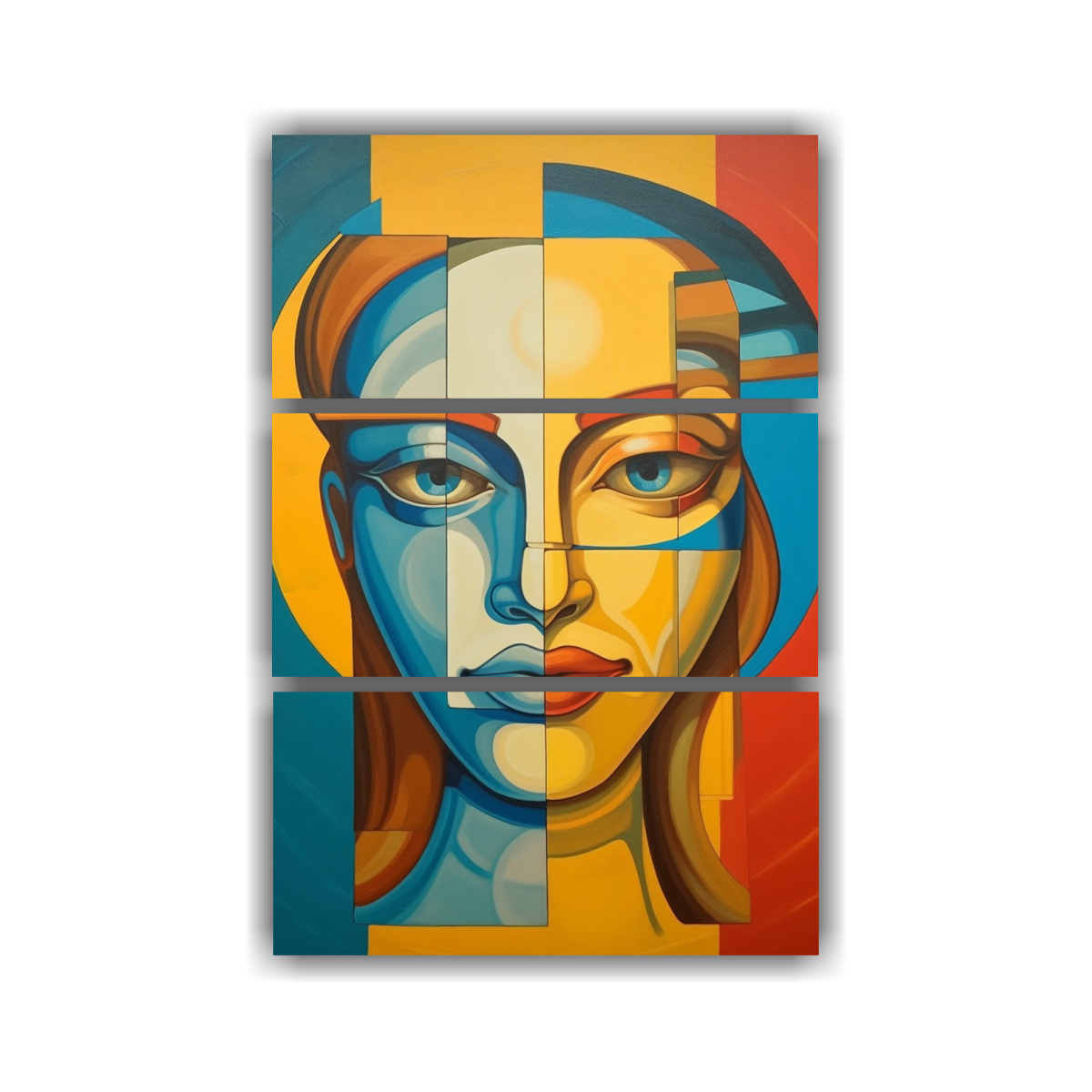 pintura-mujer-dos-caras-vintage-granell-en-bastidor-de-madera