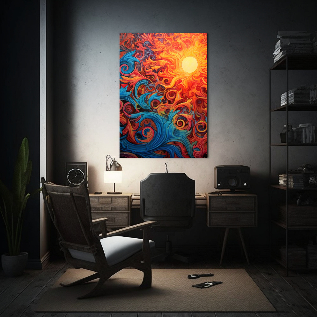 pintura-mural-moderna-de-colores-vivos-del-sol-ebru-de-aerosol-filigrana-1