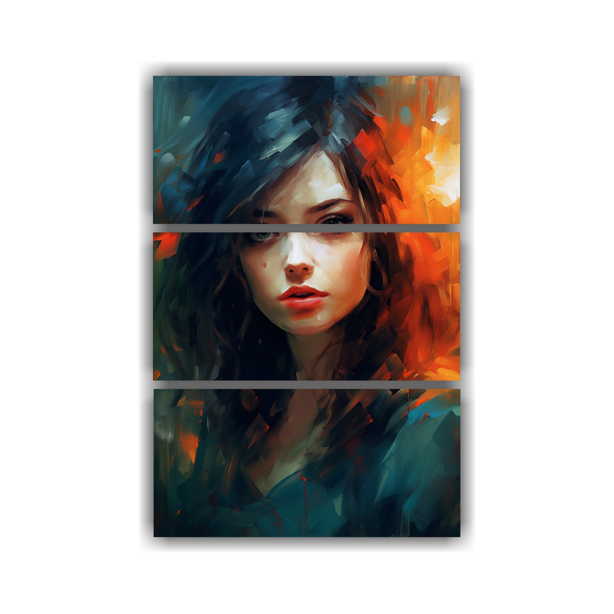 pintura-mural-mujer-retrato-neoimpresionista-espectacular