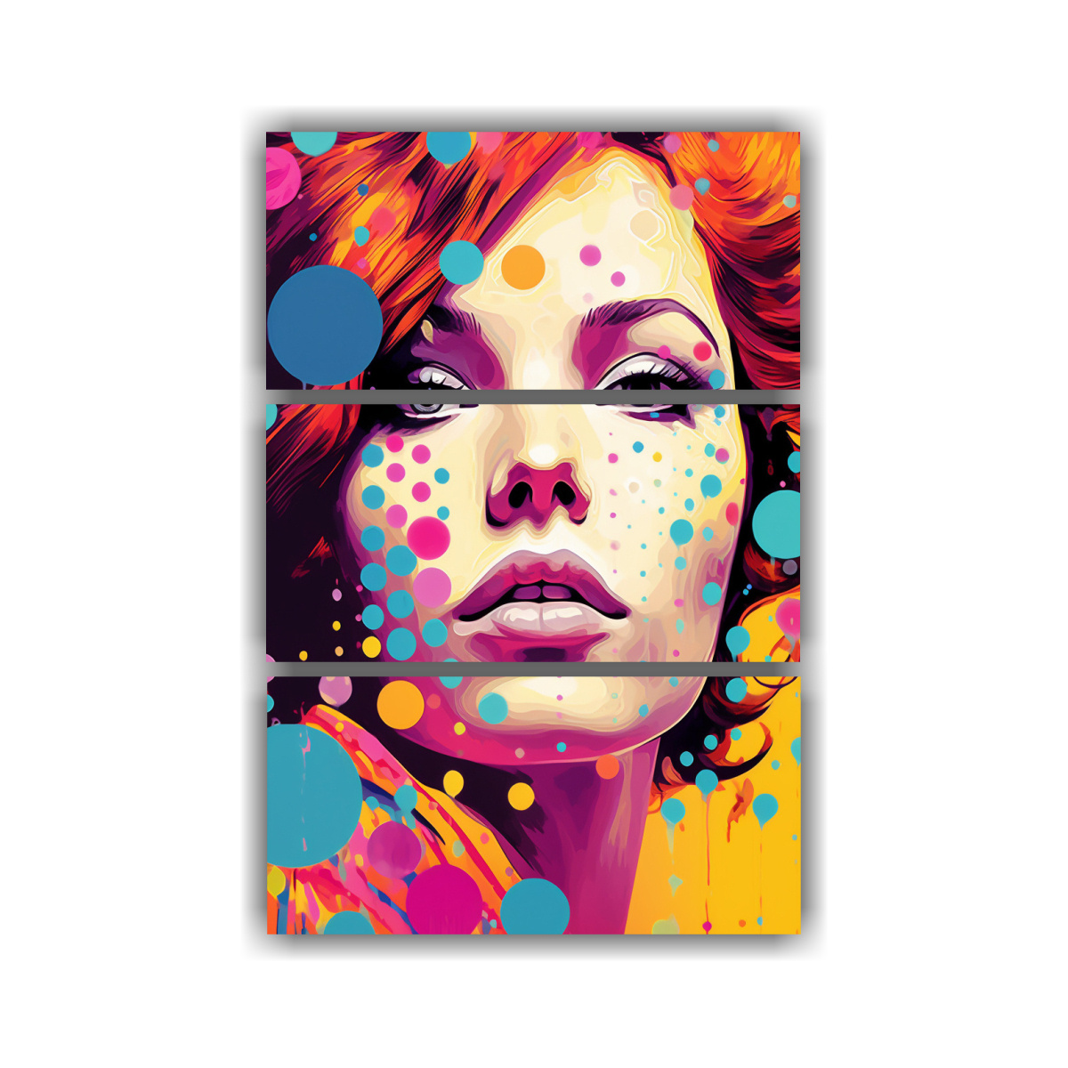 pintura-pop-art-que-combina-im-genes-en-tres-composiciones-tem-ticas-de-decoraci-n