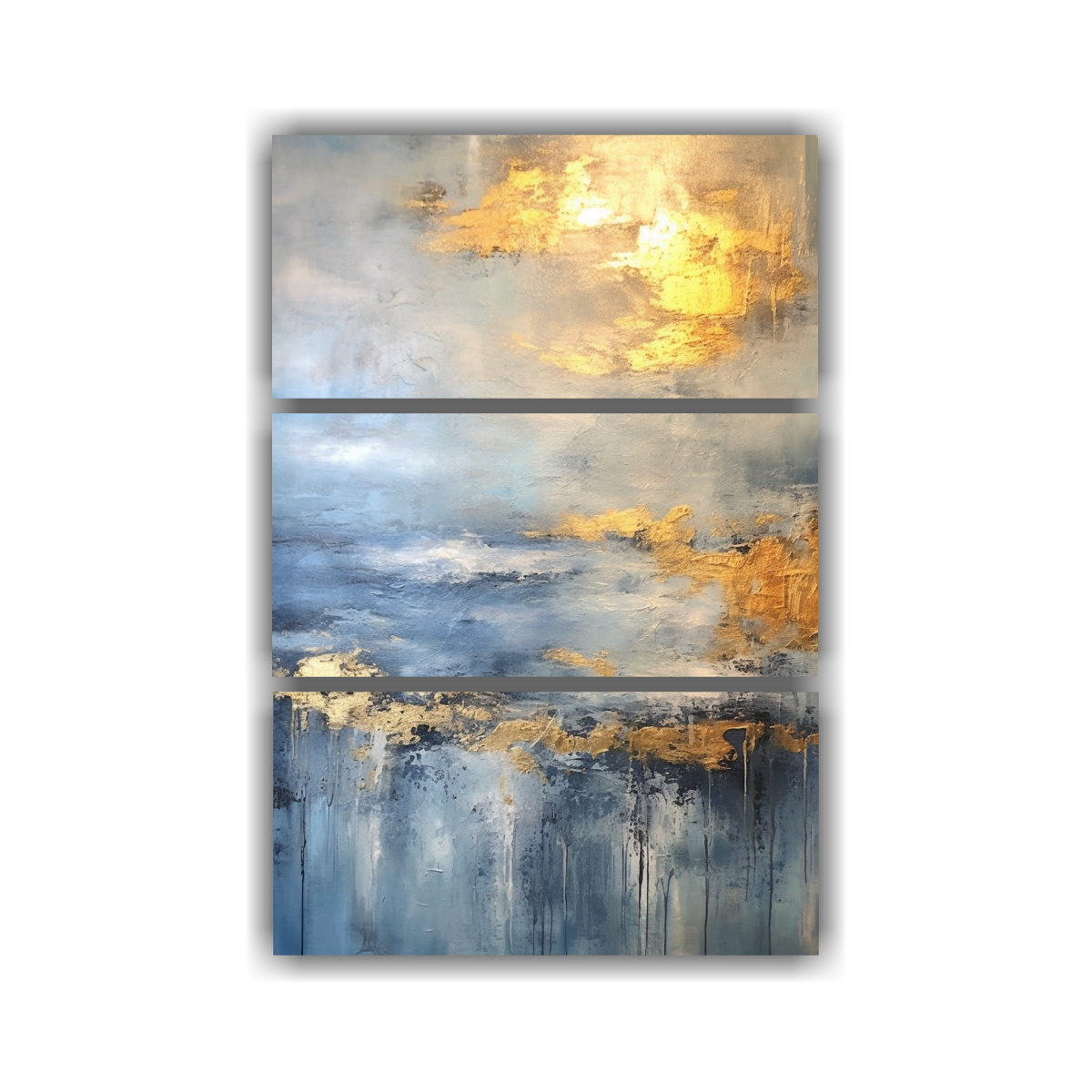 pintura-sobre-lienzo-en-azul-y-dorado-con-cielo-azul-tres-cuadros-abstracci-n-refinado