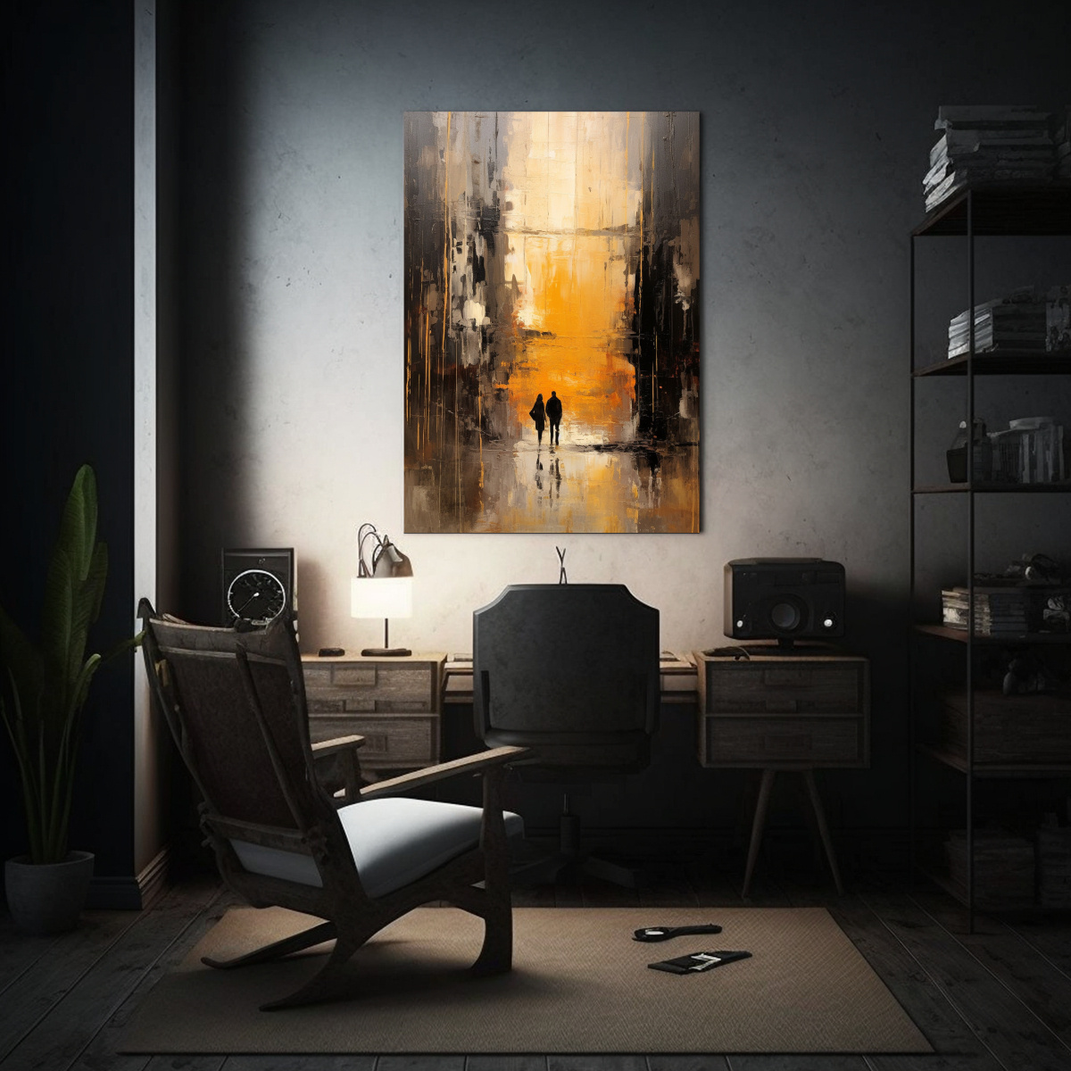 pinturas-abstractas-de-siluetas-doradas-en-el-estilo-de-la-decoraci-n-del-hogar-de-arte-hermoso-hogar-deco-1