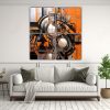 pinturas-de-arte-de-pared-moderno-abstracto-futurista-naranja-plata-negro-1