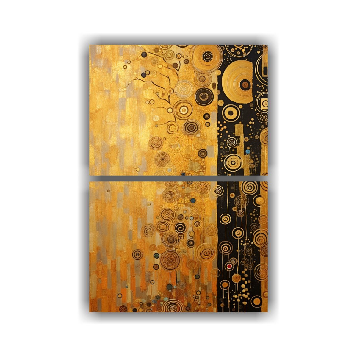 pinturas-de-arte-en-pared-inspiradas-por-gustav-klimt-patrones-sim-tricos-ramati-de-dos-artes