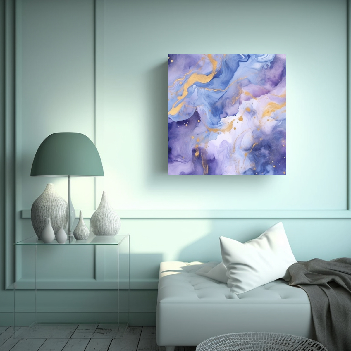 pinturas-de-decoraci-n-con-fondo-acu-tico-azul-y-estrellas-doradas-1