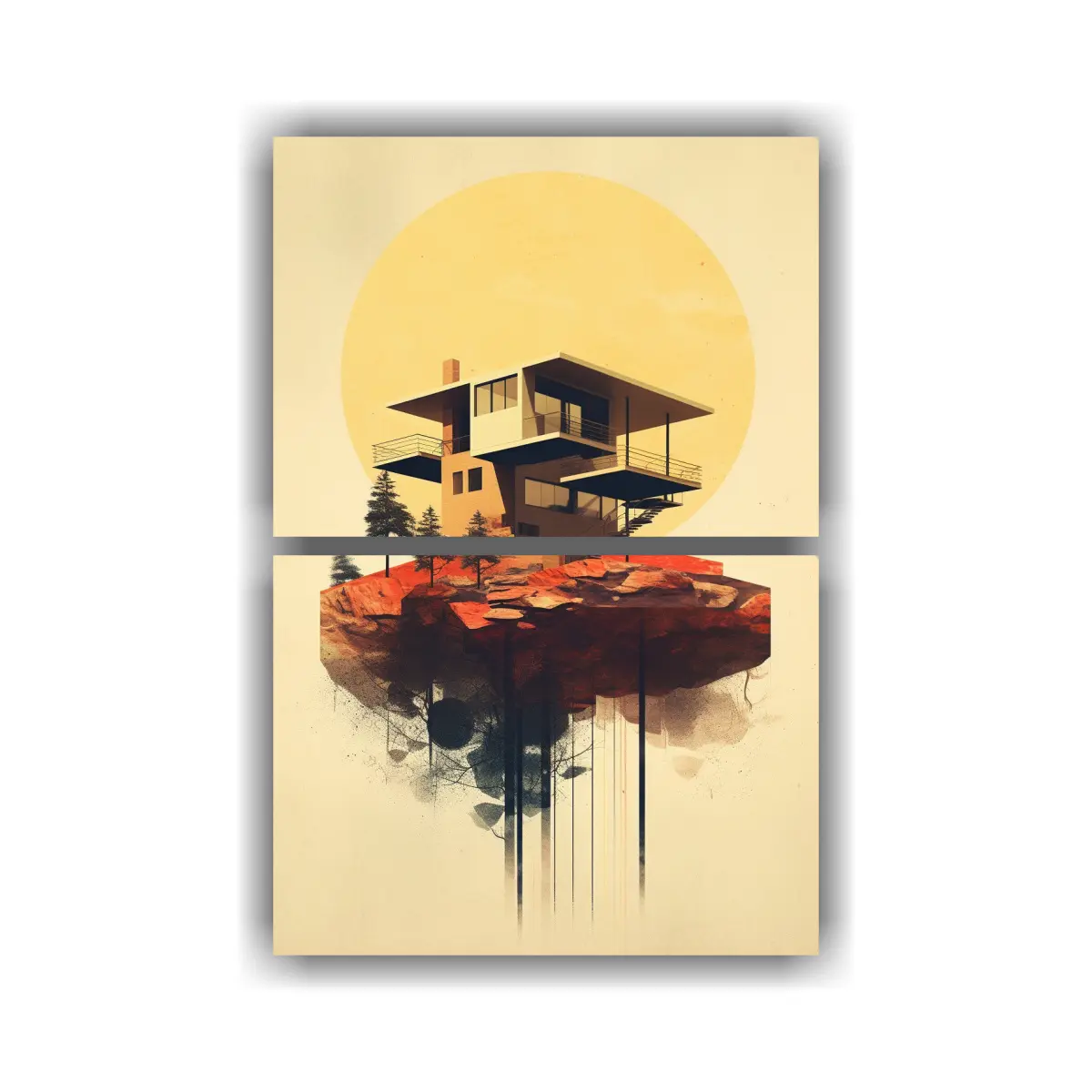 pinturas-de-decoraci-n-de-la-casa-de-arquitectura-moderna-en-la-colina-de-dan-matutina