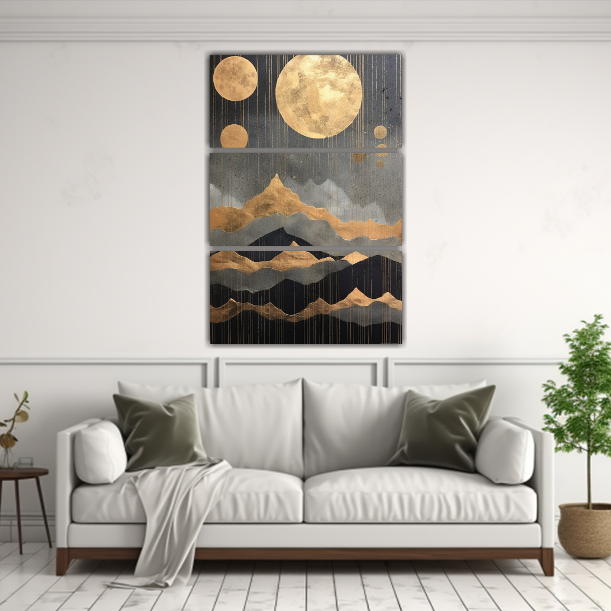 pinturas-de-decoraci-n-de-paisajes-de-monta-a-nocturnos-de-fases-lunares-en-oro-en-lienzo-tres-canvas-vanguardia-simetr-a-1