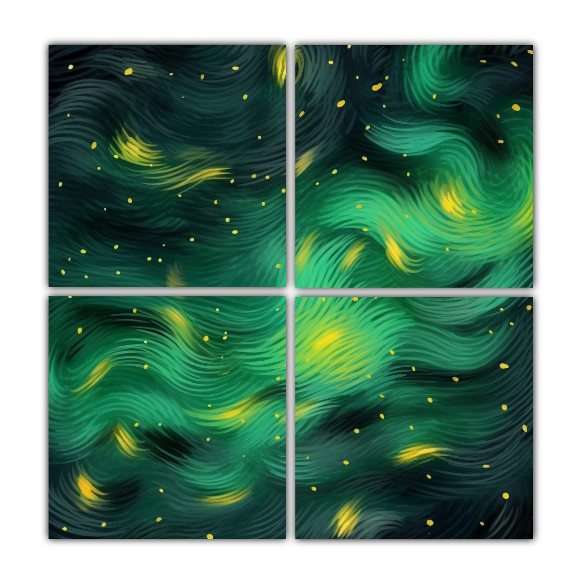 pinturas-de-pared-estilo-c-lido-con-fondo-de-estrellas-en-amarillo-brillante