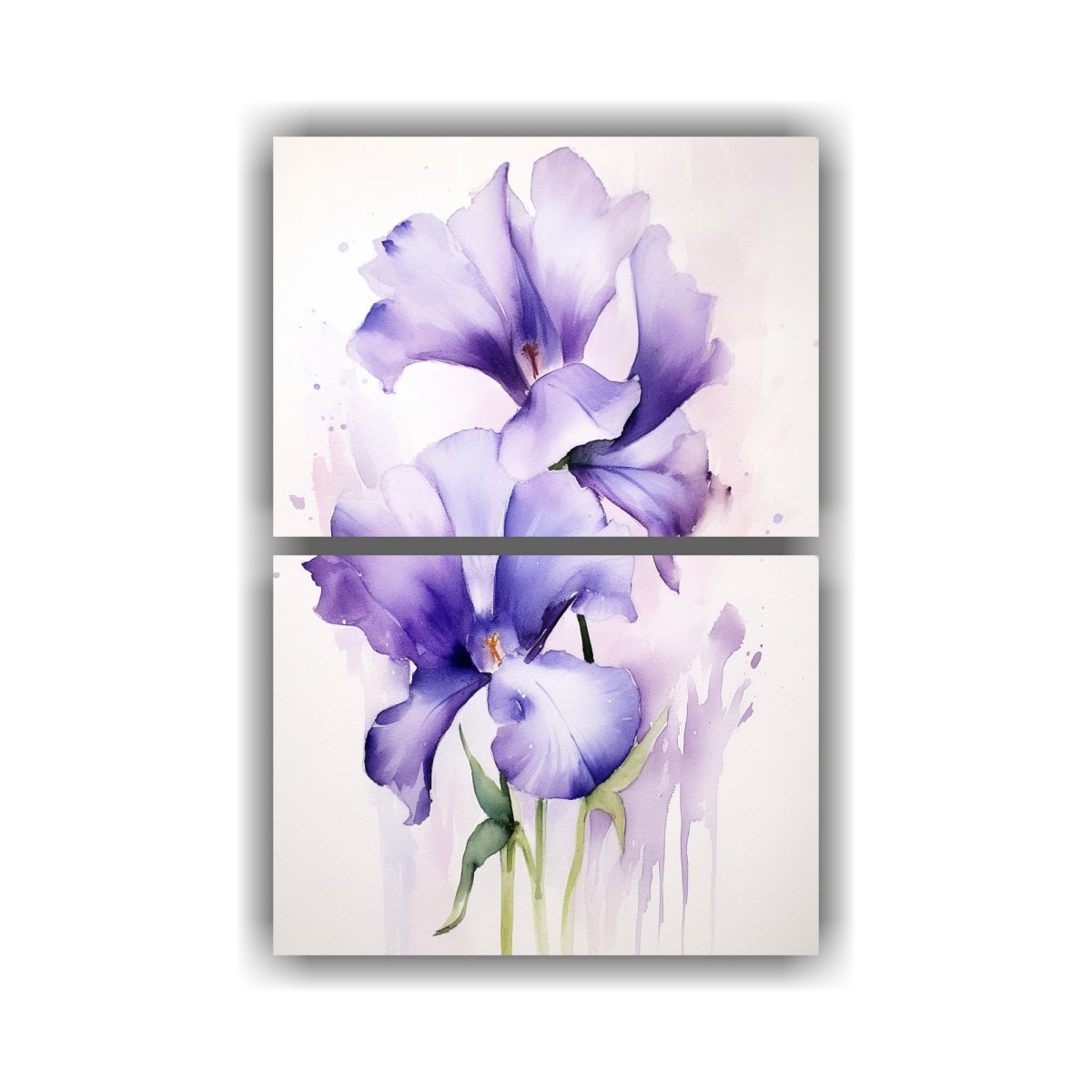 pinturas-de-pared-vintage-de-simplicidad-en-violeta-y-blanco-fondo-acuarela