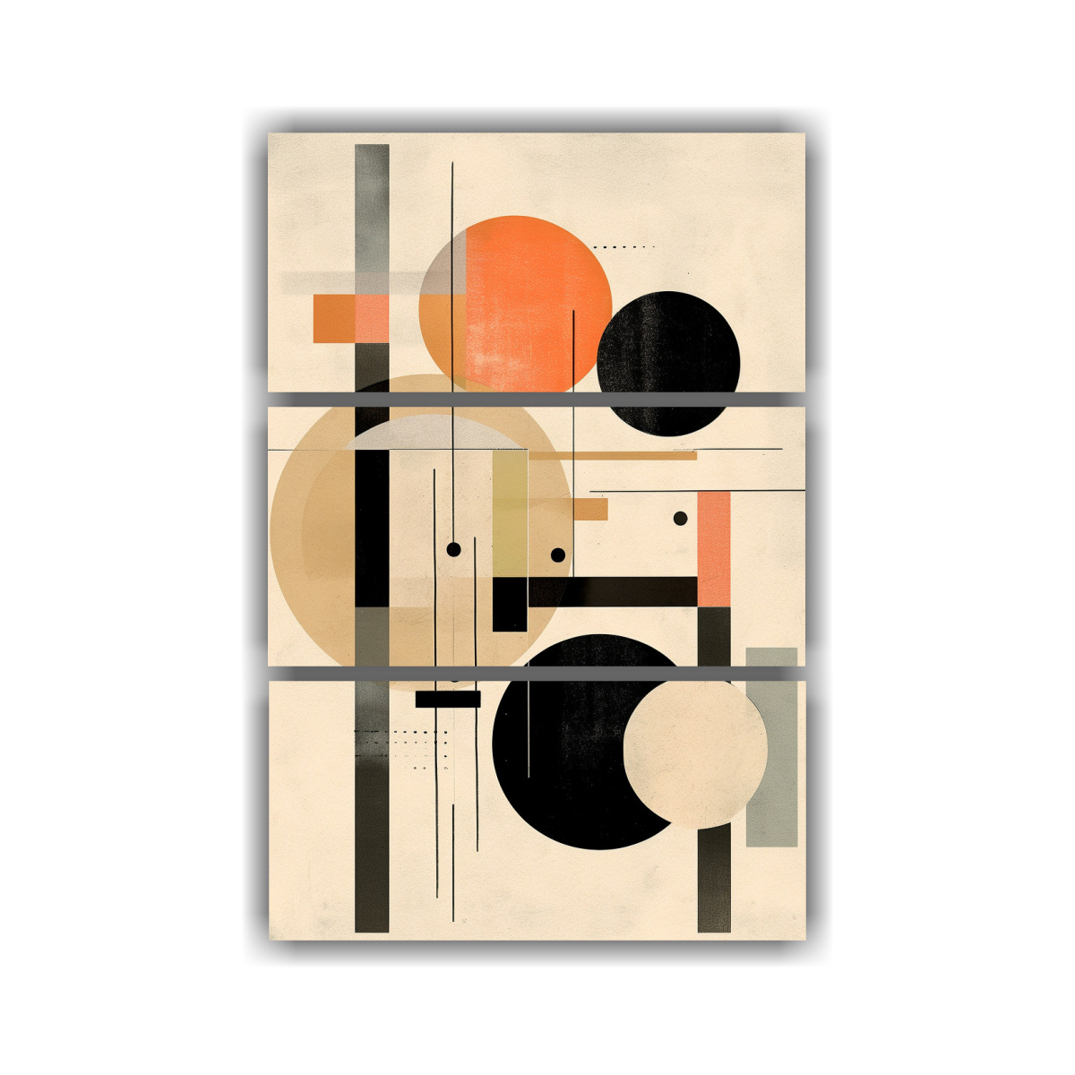 pinturas-decorativas-abstractas-en-tonos-melocot-n-y-negro-con-l-neas-desgastadas