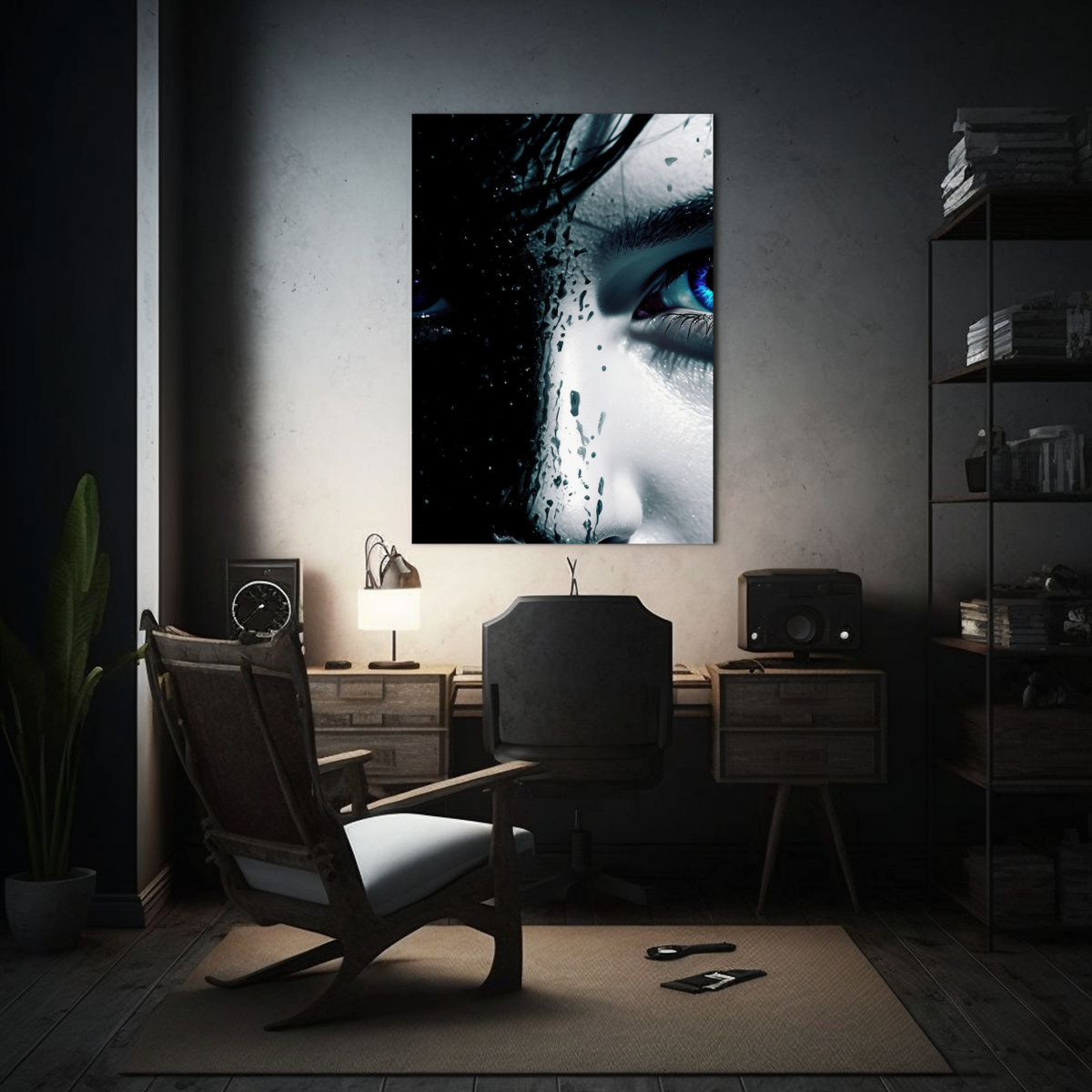 pinturas-decorativas-canva-creativa-figuras-de-aeon-flux-con-ojos-azules-1