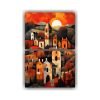 pinturas-decorativas-de-arte-de-pared-en-forma-de-contraste-de-la-antigua-aldea-del-castillo-de-la-iglesia-george-birrell-st-