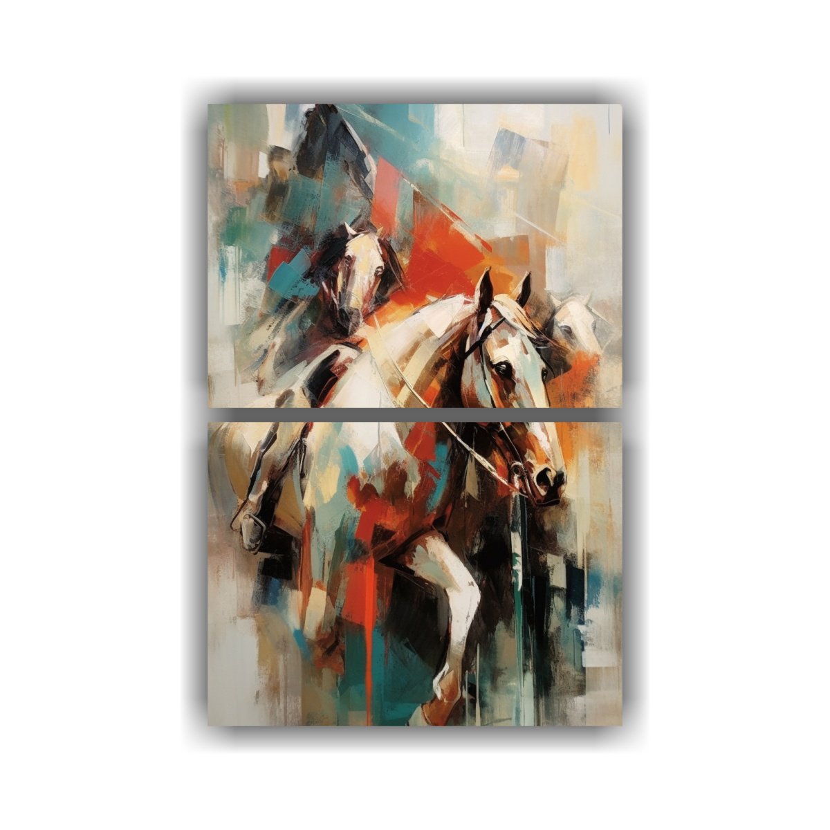 pinturas-decorativas-de-caballos-estilo-moderno-de-mediados-del-siglo-neoexpresionista-conjunto-2-canvas-calidos-artesanal