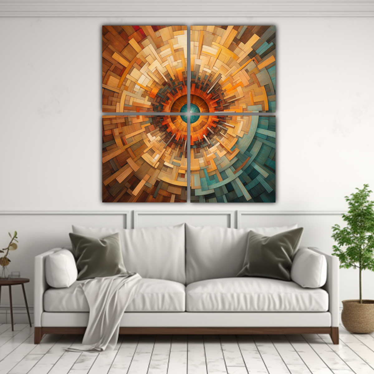 pinturas-decorativas-de-convergencia-radial-tobog-n-en-cuatro-lienzos-1