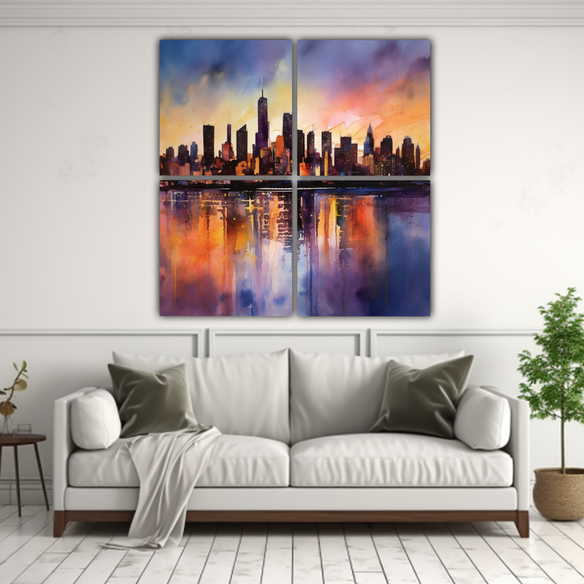 pinturas-decorativas-de-hermosa-composici-n-equilibrada-de-la-ciudad-de-nueva-york-al-anochecer-con-reflejos-de-acuarela-en-el-agua-1