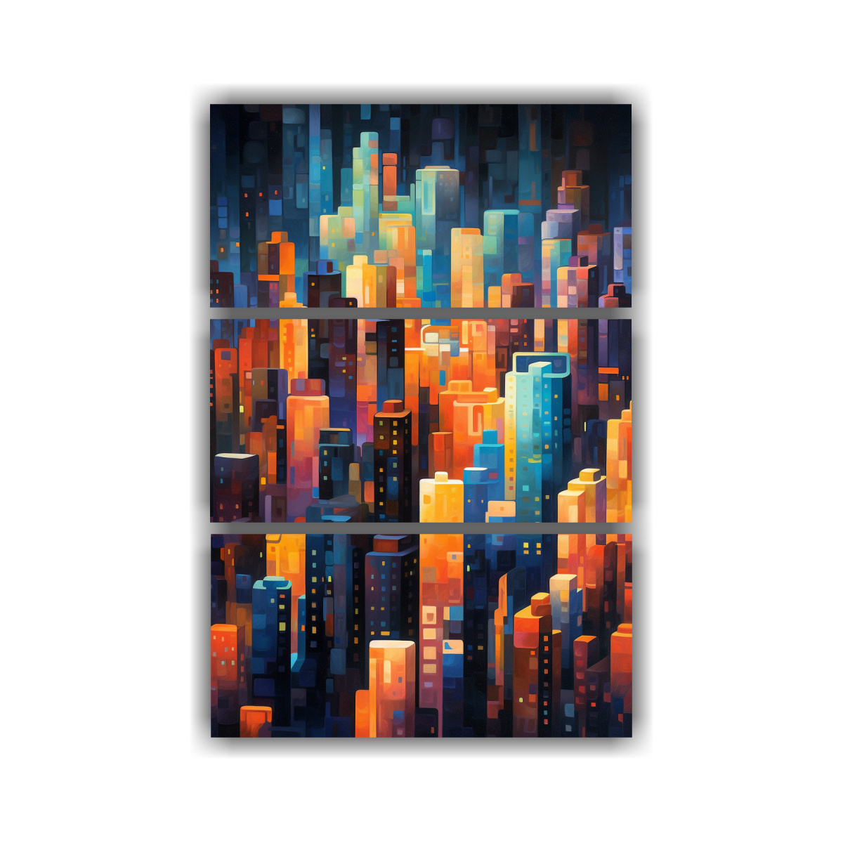 pinturas-decorativas-de-la-ciudad-abstracta-de-colores-nocturnos