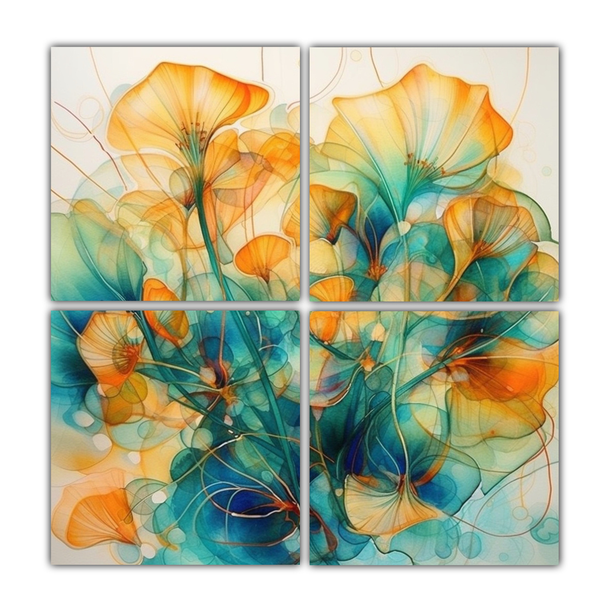 pinturas-decorativas-de-la-modernidad-en-movimiento-inspiradas-en-teal-y-naranja