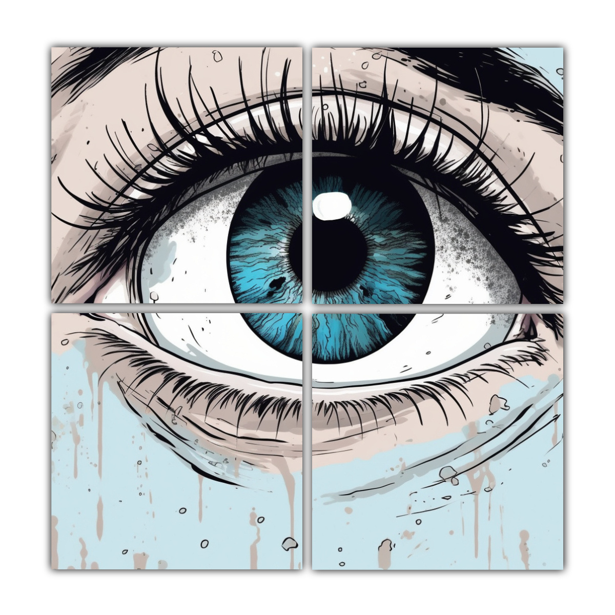 pinturas-decorativas-de-lienzo-impreso-ojos-flotantes-en-un-vac-o-blanco-buscando-la-expresividad-