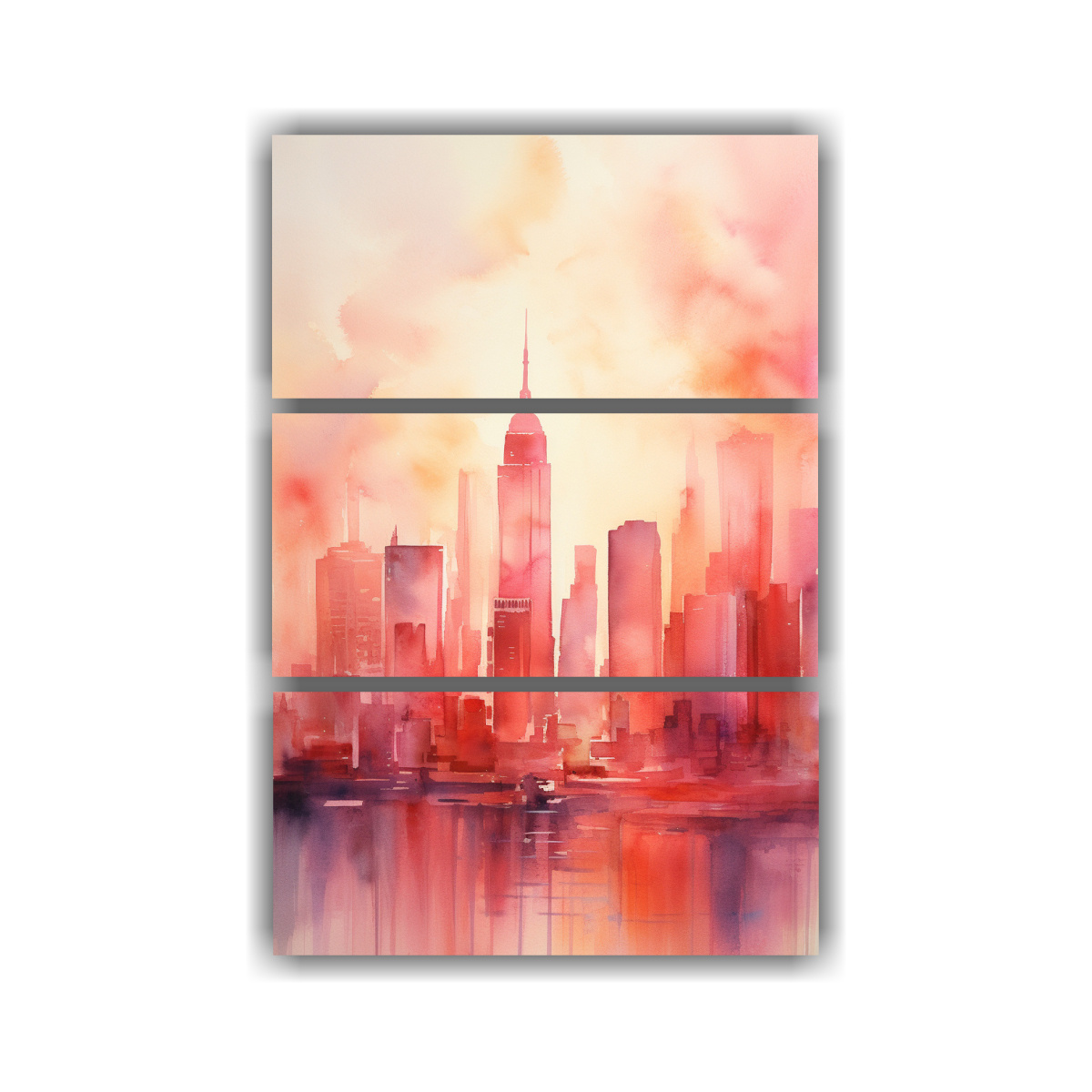 pinturas-decorativas-de-manhattan-ciudad-vibrante-y-multicolor-en-tres-lienzos-de-tela-con-profundidad-