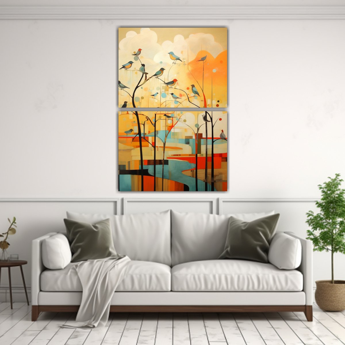 pinturas-decorativas-de-paisaje-abstracto-con-aves-retro-en-bastidor-1