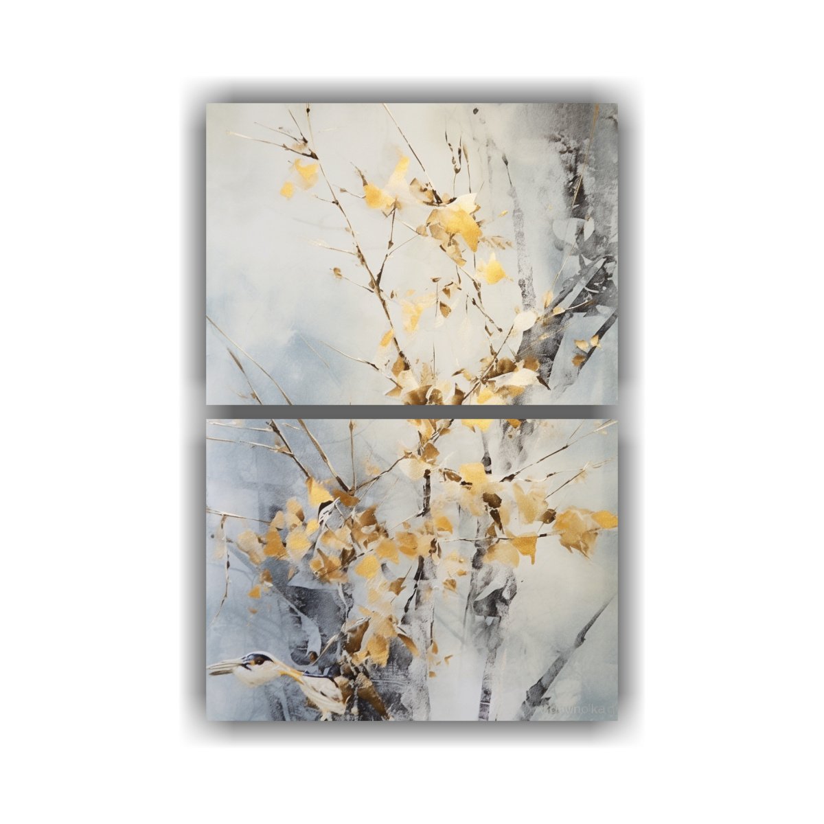 pinturas-decorativas-de-ramas-con-pinceladas-doradas-y-blancas