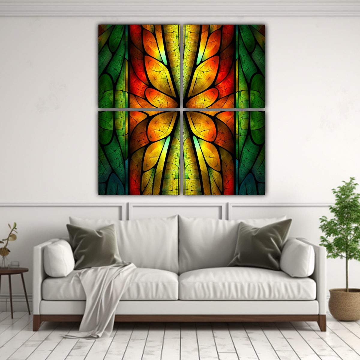pinturas-decorativas-de-tela-con-textura-sim-trica-de-vidrieras-bonitas-1
