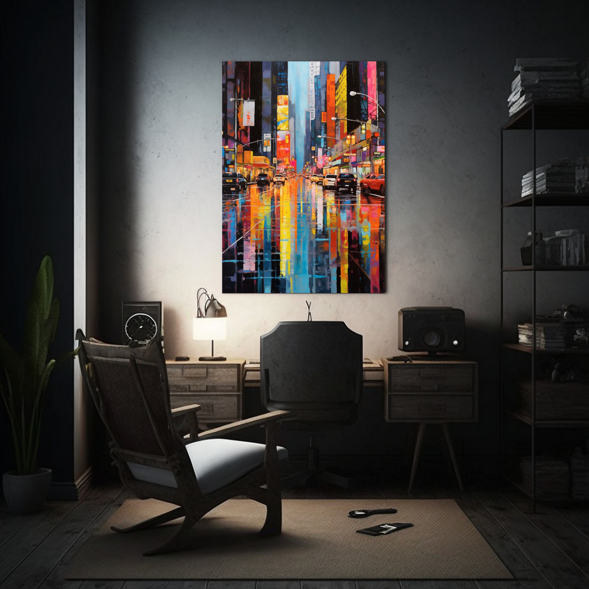 pinturas-decorativas-de-tonos-est-ticos-vibrantes-en-bastidor-con-reflejos-urbanos-danzan-entre-audaces-edificios-1