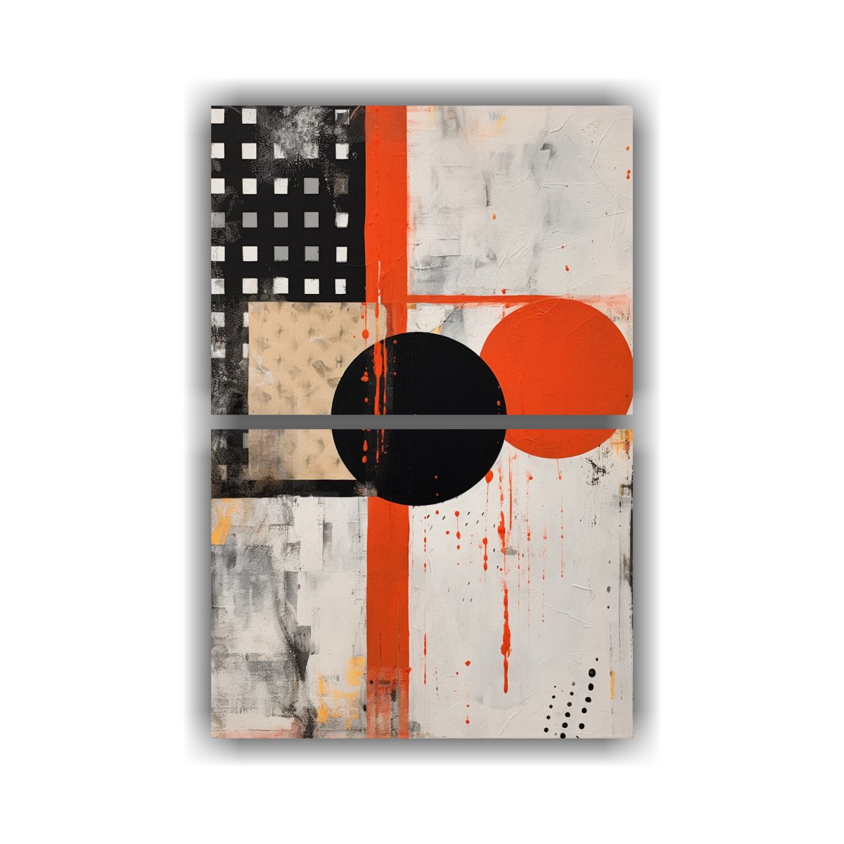 pinturas-decorativas-en-blanco-y-negro-set-2-obra-maestra-con-toques-rojos